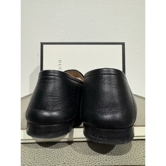Gucci Mens Brixton Web Trimmed Horsebit Collapsible Heel Loafers Sz 8.5 $990 main image 8